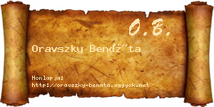Oravszky Benáta névjegykártya